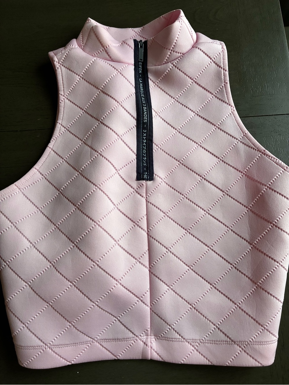 Adidas Quilted Pink Cropped Vest | “La Marque Aux 3 Bandes” | Y2K Streetwear